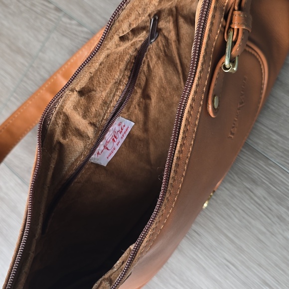 Laura Valle Tan Shoulder Bag Spain Vintage Style Leather Western Costal Cowgirl - Picture 8 of 11